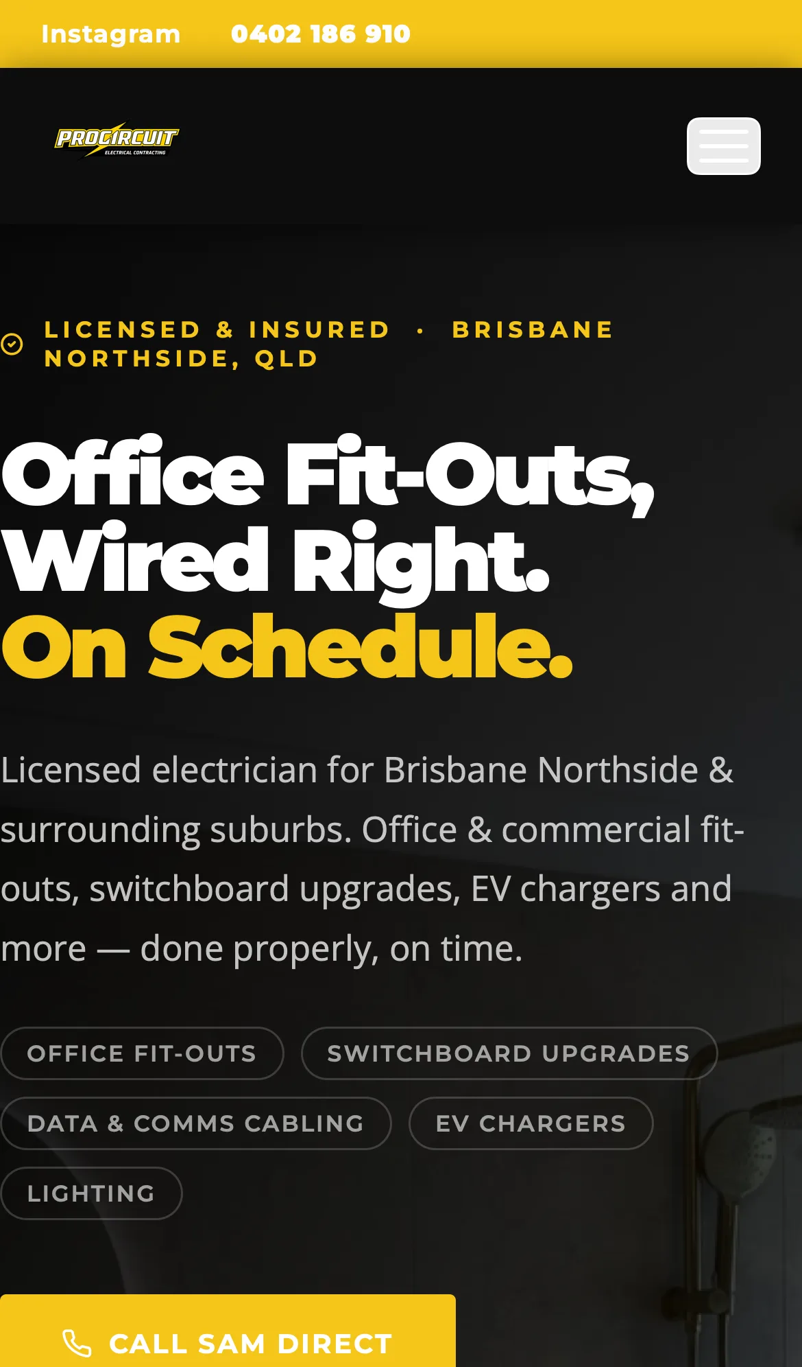 ProCircuit website, viewed on a phone