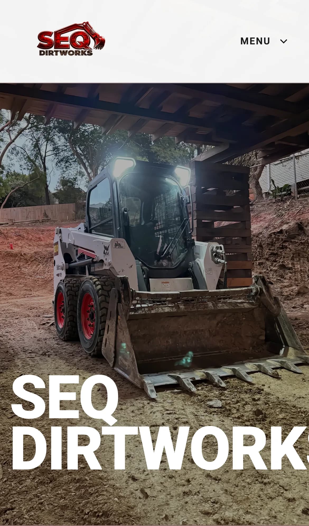 SEQ Dirtworks website, viewed on a phone